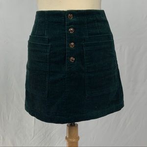 Forever 21 Green Corduroy Mini Skirt